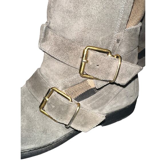 Women’s Burberry Nova Check Worcester Buckle Detail Suede Ankle Boots Size 10 main image 11